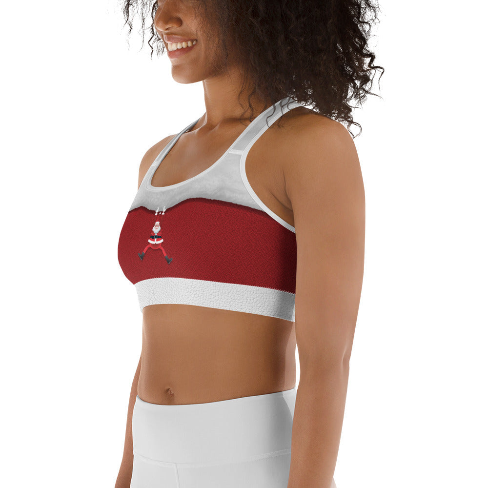 Santa Stockings Christmas Sports Bra