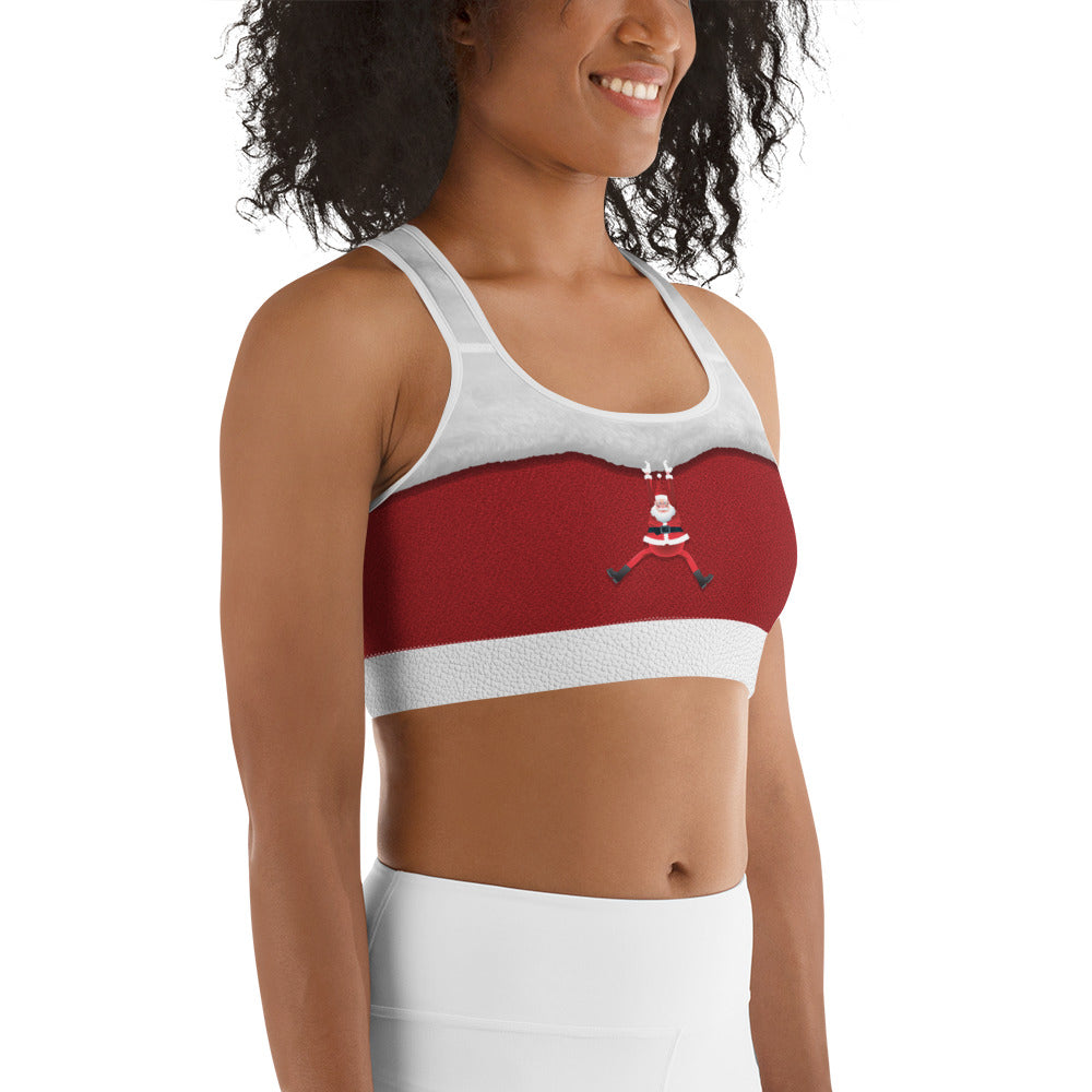 Santa Stockings Christmas Sports Bra