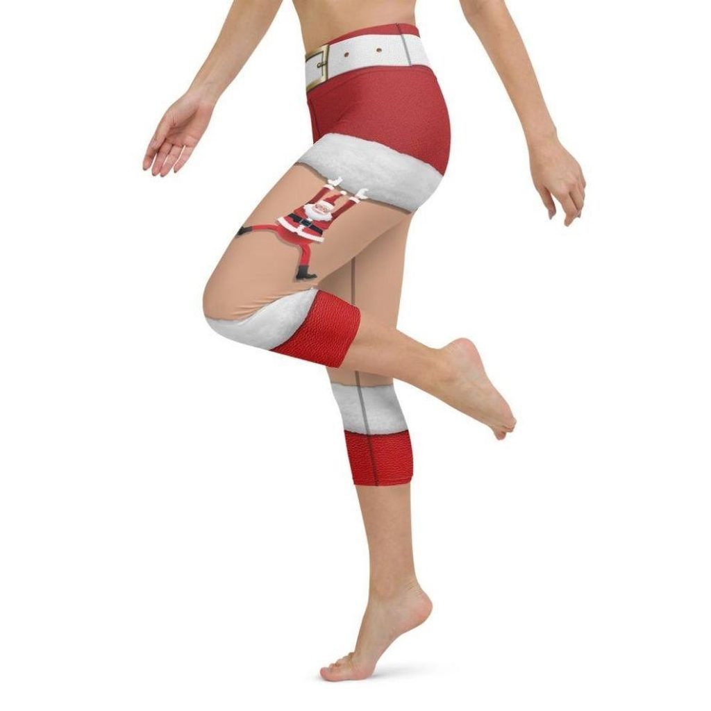 Santa Stockings Christmas Yoga Capris