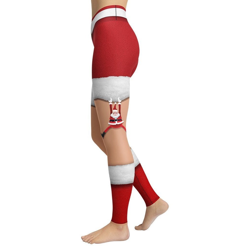 Santa Stockings Christmas Yoga Leggings - FiercePulse - Premium Workout Leggings - Yoga Pants