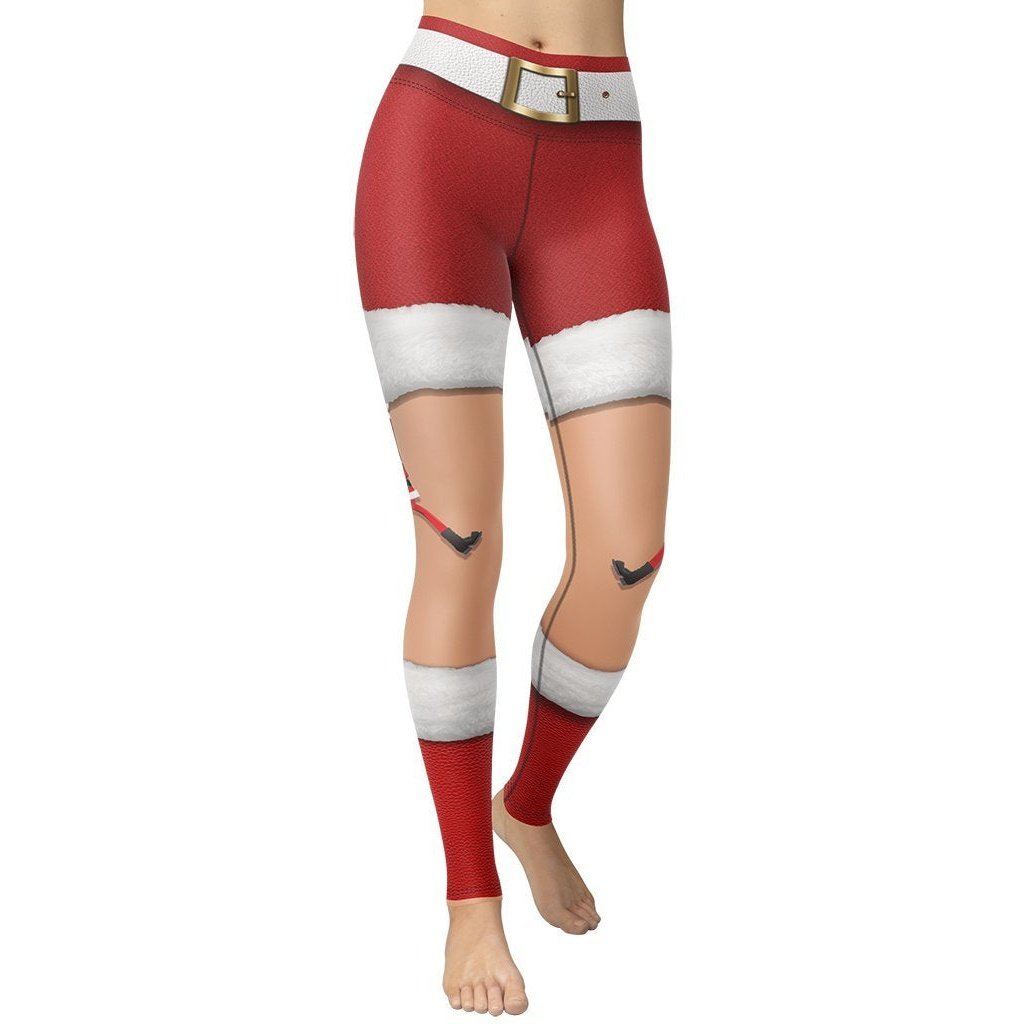 Santa Stockings Christmas Yoga Leggings - FiercePulse - Premium Workout Leggings - Yoga Pants