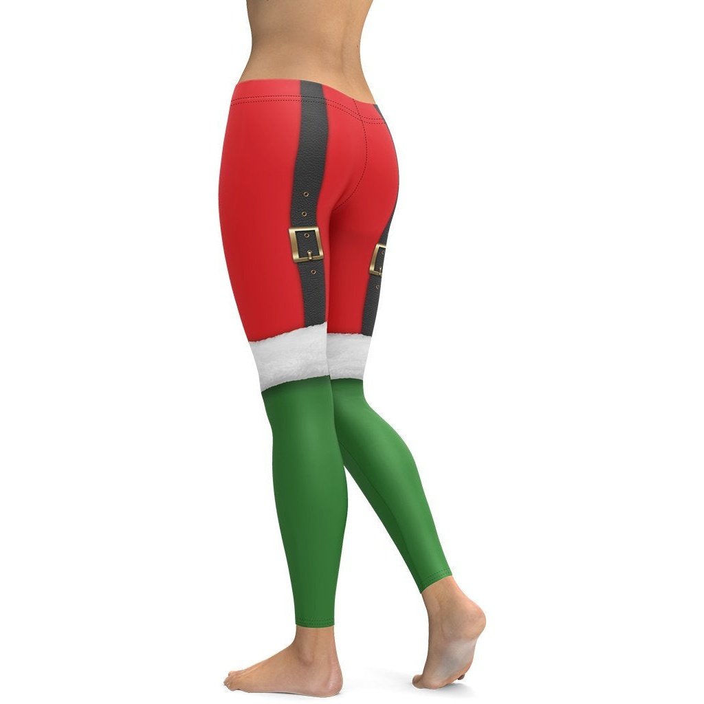Santa Suspenders Leggings - FiercePulse - Premium Workout Leggings - Yoga Pants