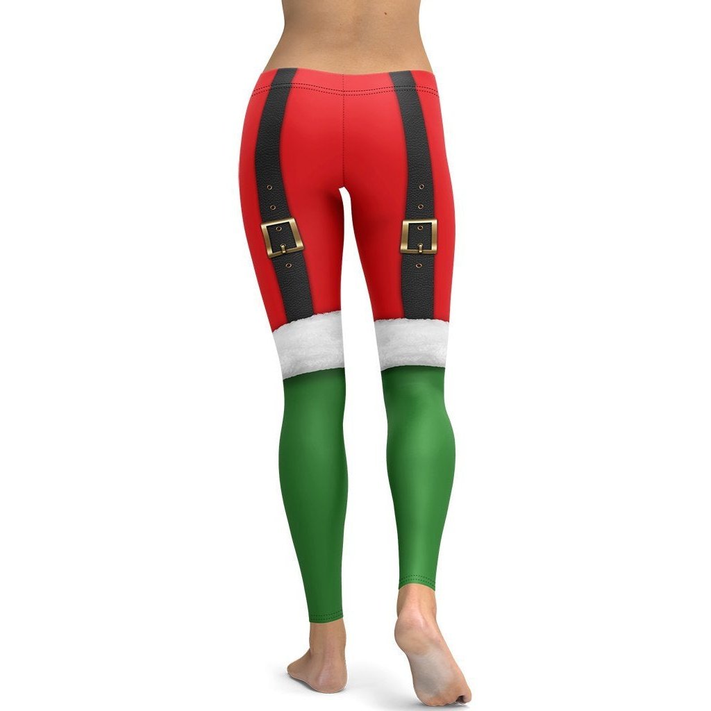 Santa Suspenders Leggings - FiercePulse - Premium Workout Leggings - Yoga Pants