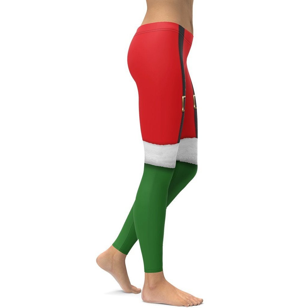 Santa Suspenders Leggings - FiercePulse - Premium Workout Leggings - Yoga Pants