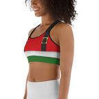 Santa Suspenders Sports Bra