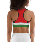 Santa Suspenders Sports Bra