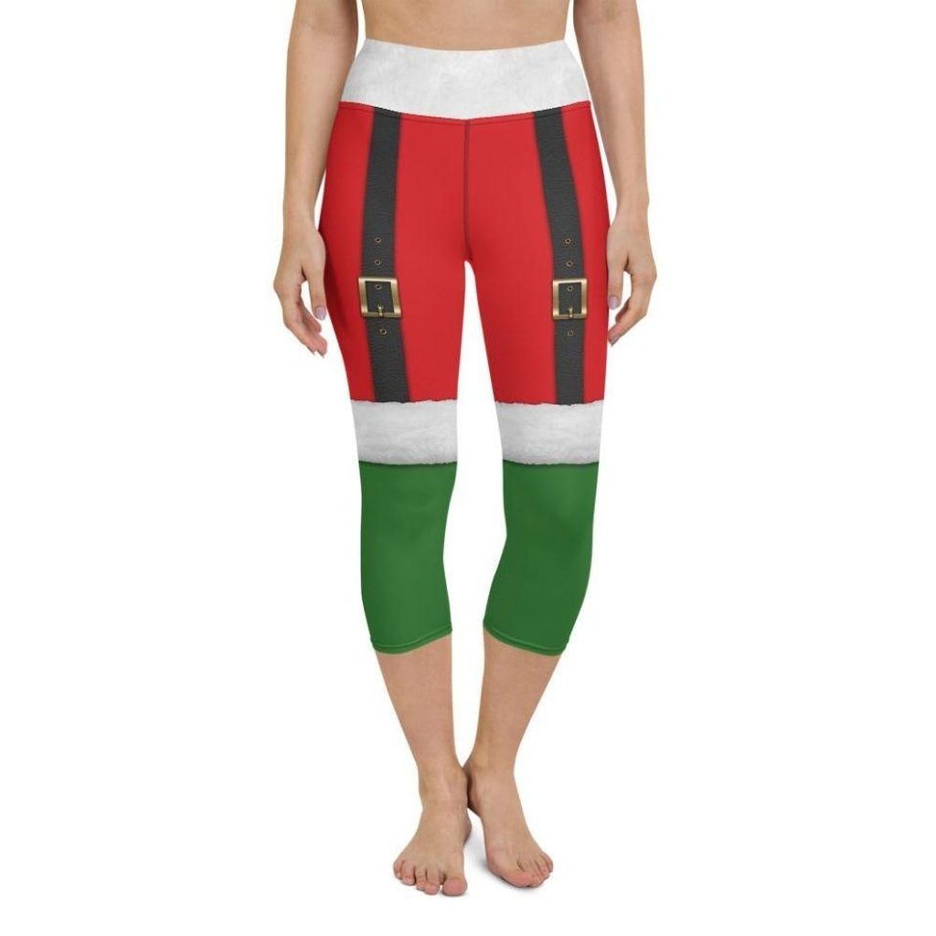 Santa Suspenders Yoga Capris