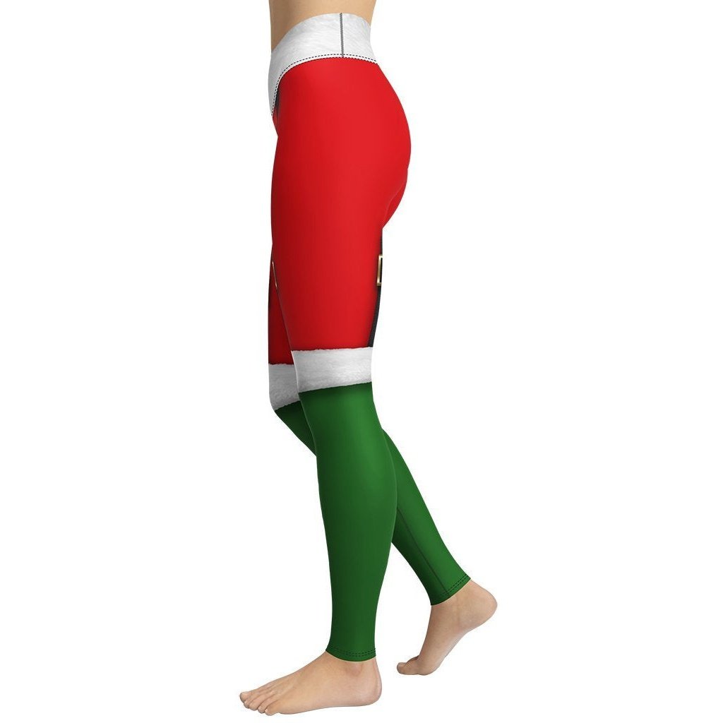 Santa Suspenders Yoga Leggings - FiercePulse - Premium Workout Leggings - Yoga Pants