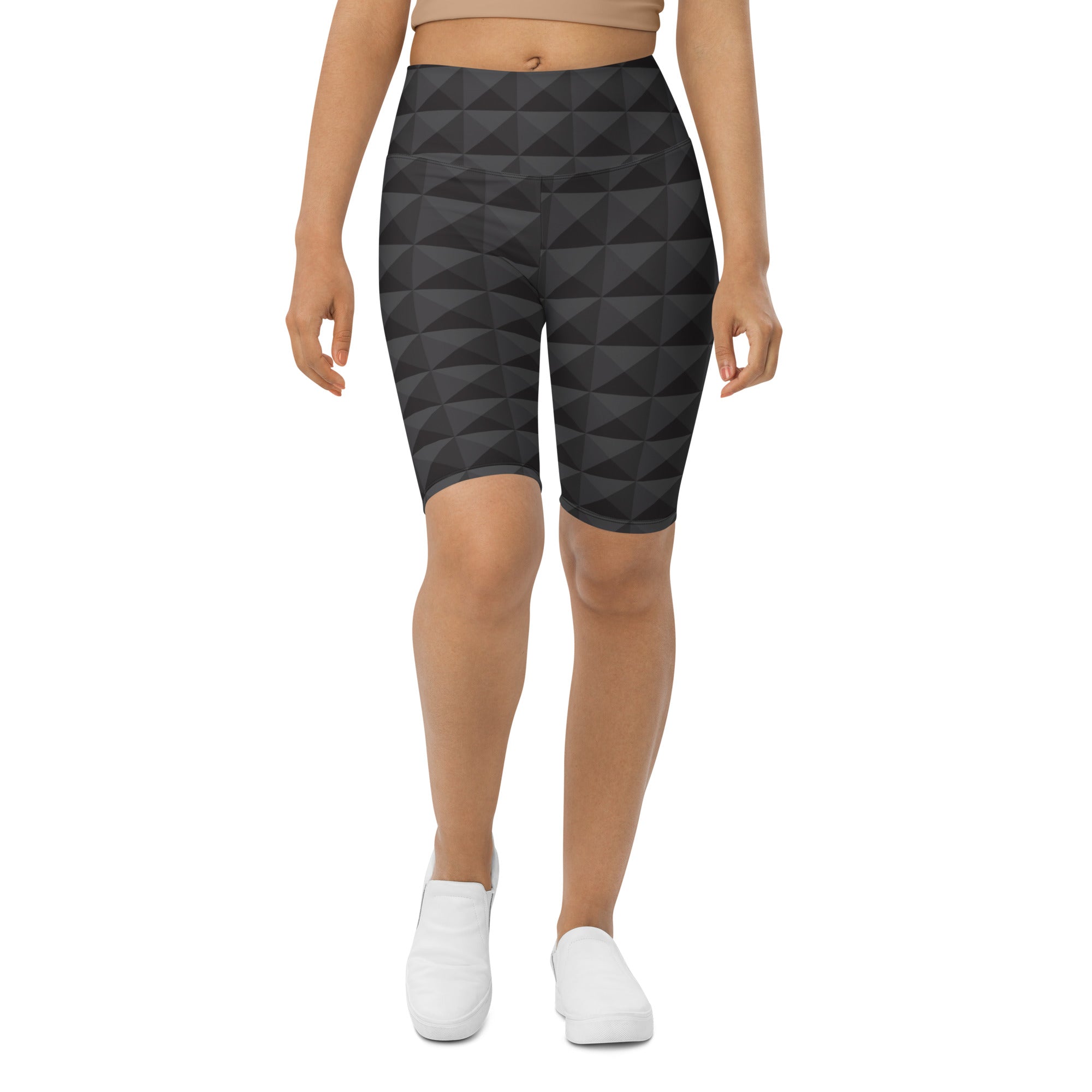 Seamless Cube Pattern Biker Shorts