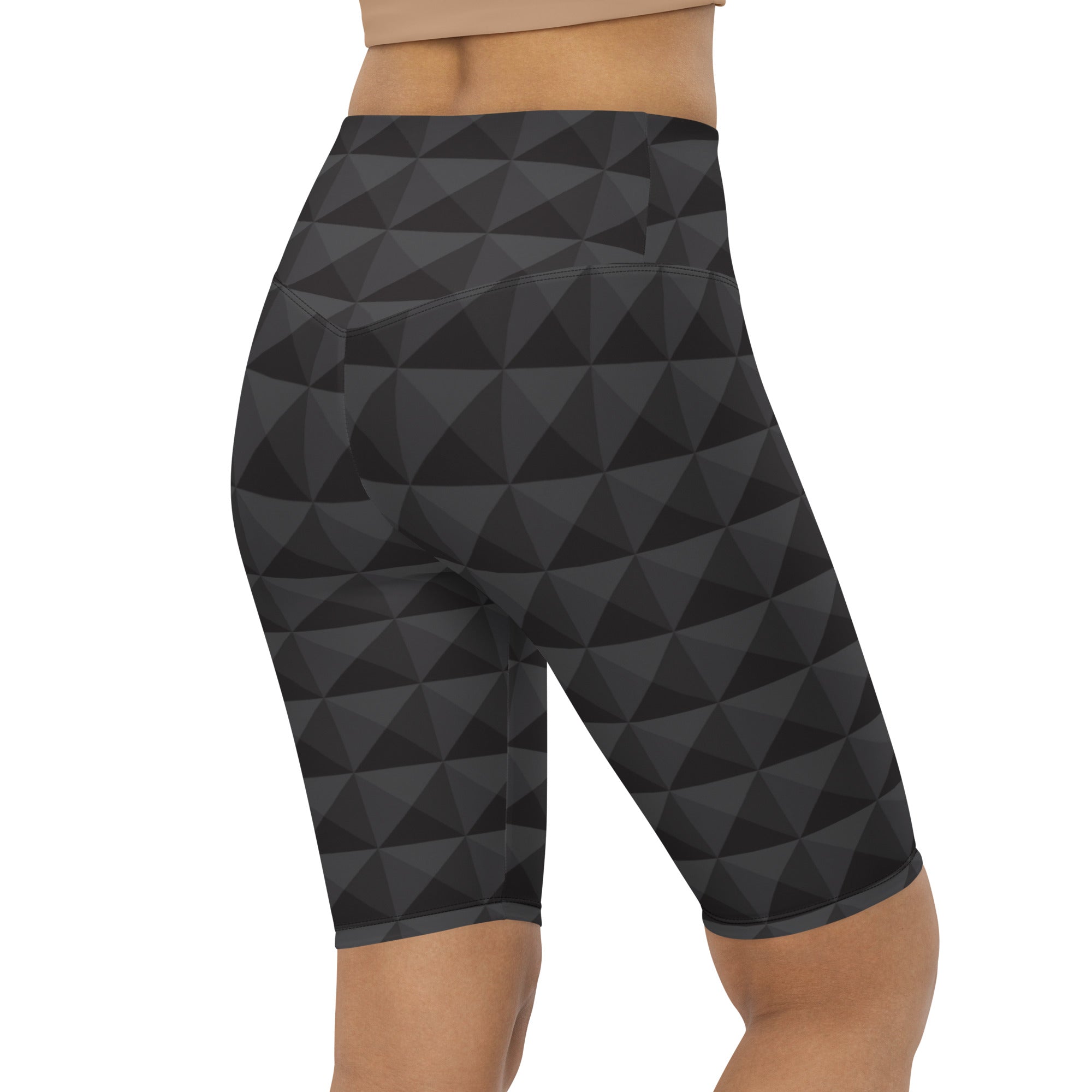 Seamless Cube Pattern Biker Shorts