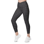 Seamless Cube Pattern Crossover Leggings With Pockets