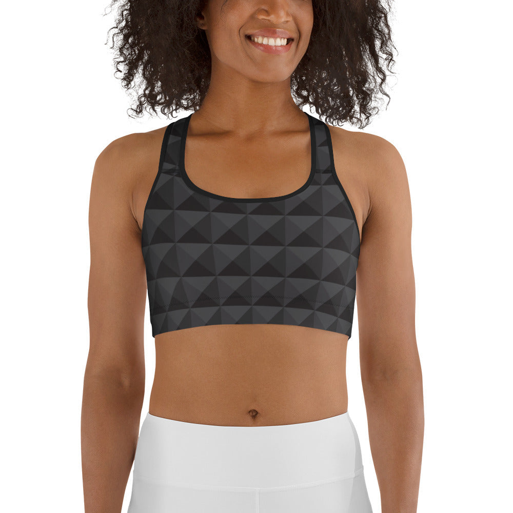 Seamless Cube Pattern Sports Bra