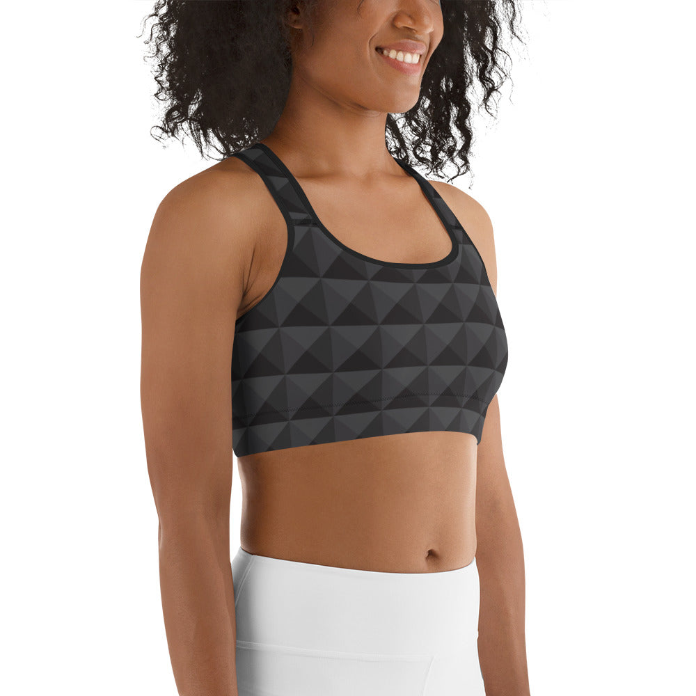 Seamless Cube Pattern Sports Bra