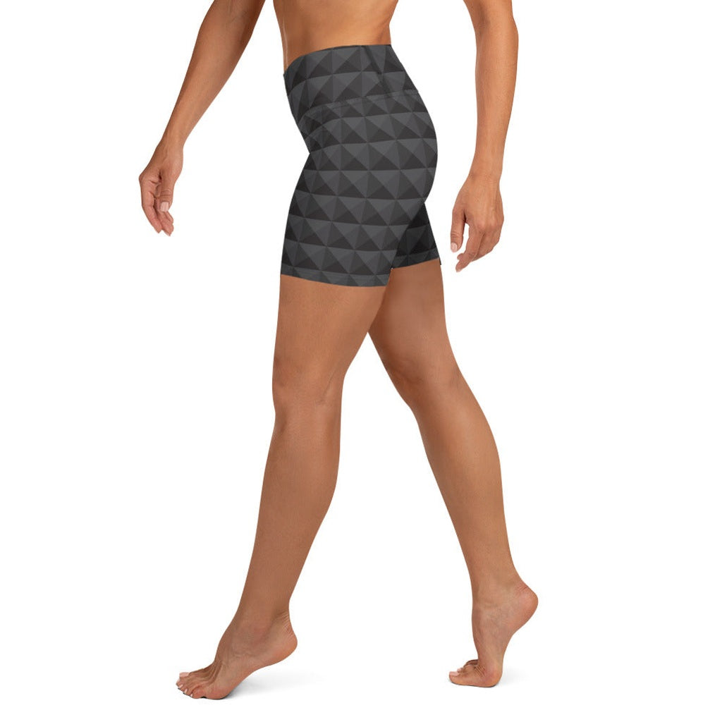 Seamless Cube Pattern Yoga Shorts