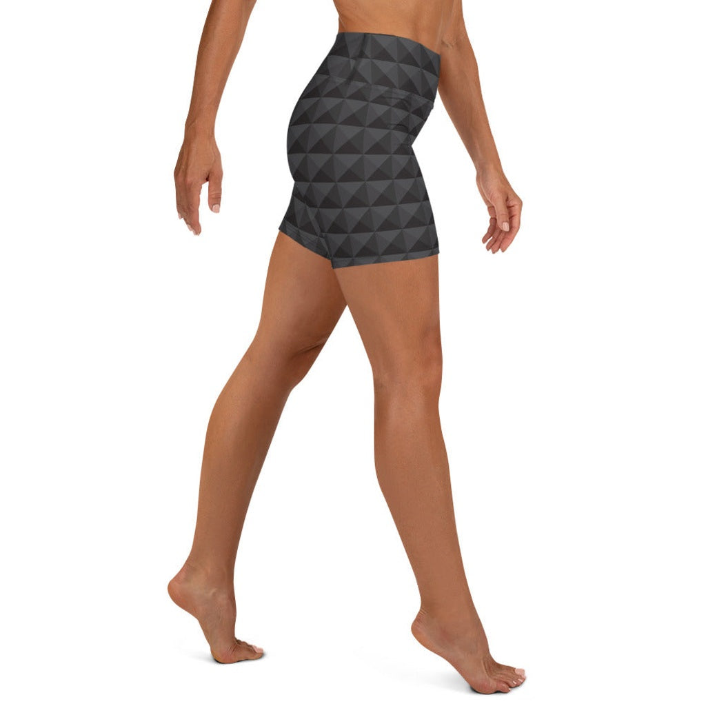 Seamless Cube Pattern Yoga Shorts
