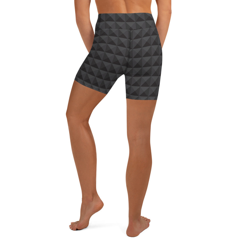 Seamless Cube Pattern Yoga Shorts