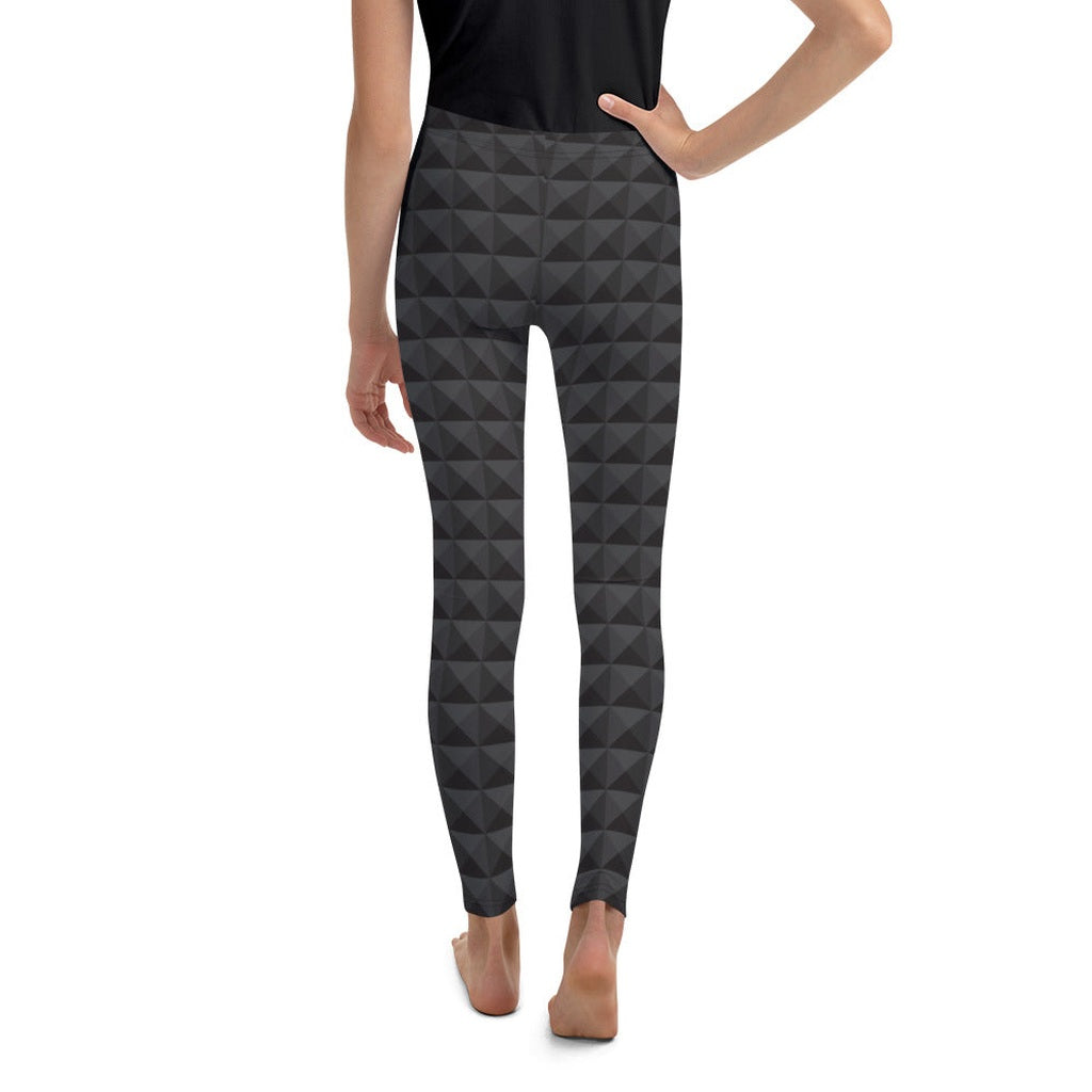 Seamless Cube Pattern Youth Leggings