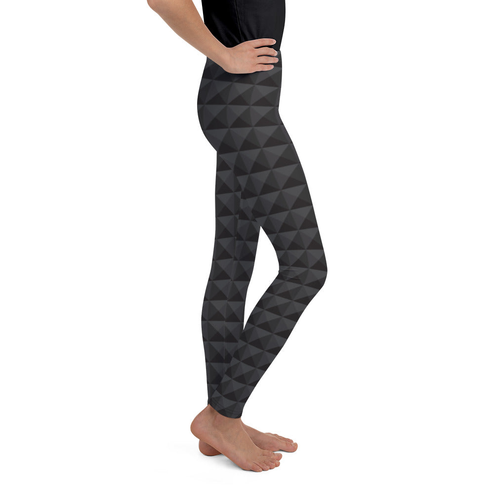 Seamless Cube Pattern Youth Leggings