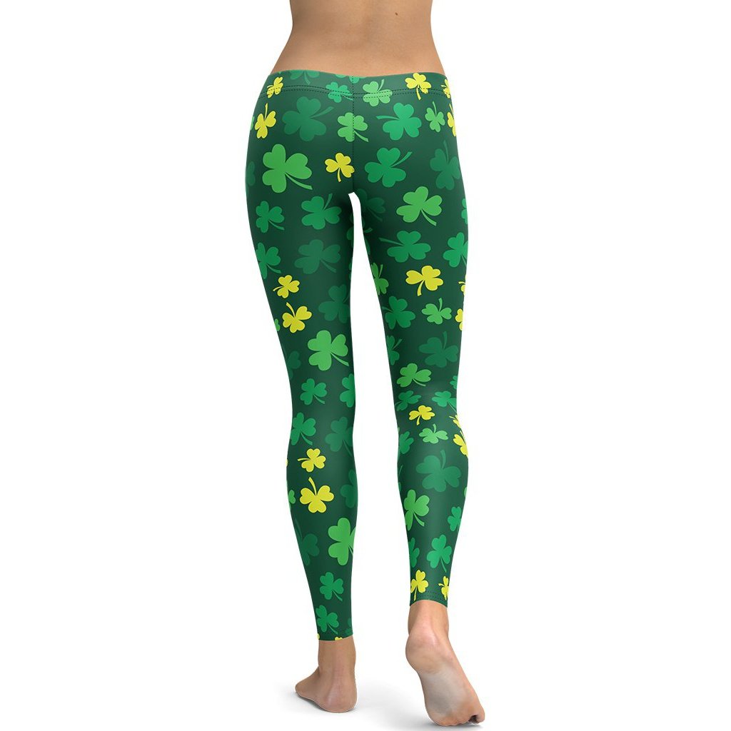 Shamrock Pattern Leggings - FiercePulse - Premium Workout Leggings - Yoga Pants