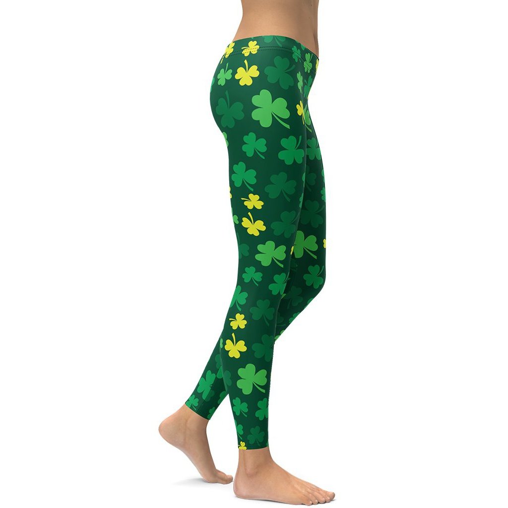 Shamrock Pattern Leggings - FiercePulse - Premium Workout Leggings - Yoga Pants