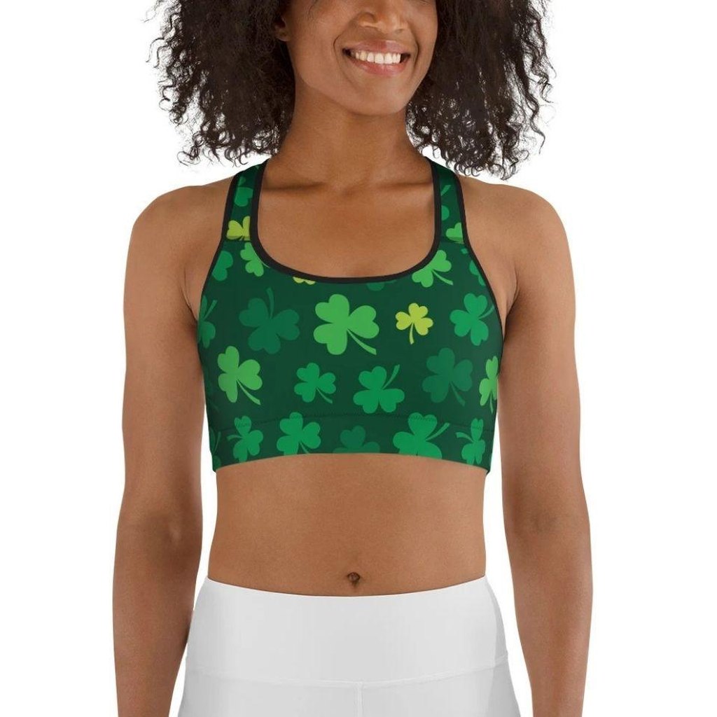 Shamrock Pattern Sports Bra