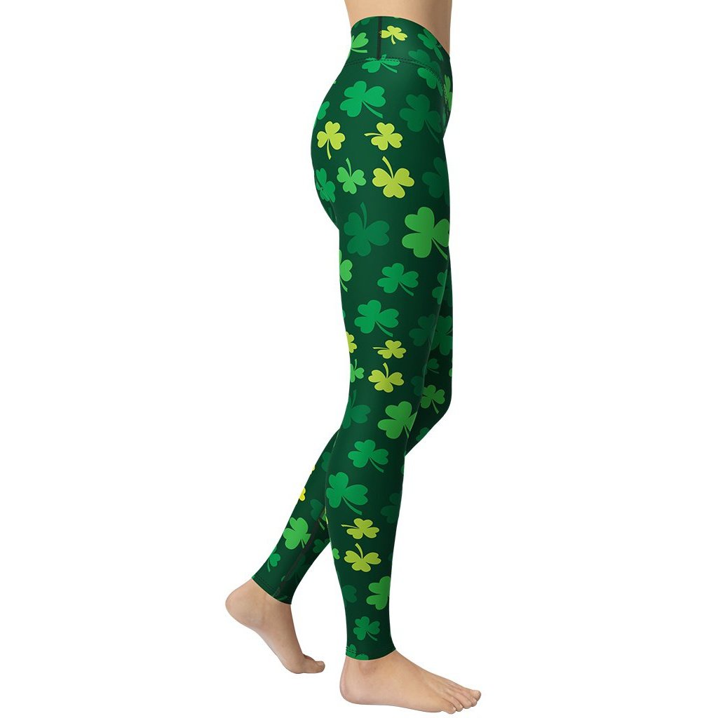 Shamrock Pattern Yoga Leggings - FiercePulse - Premium Workout Leggings - Yoga Pants