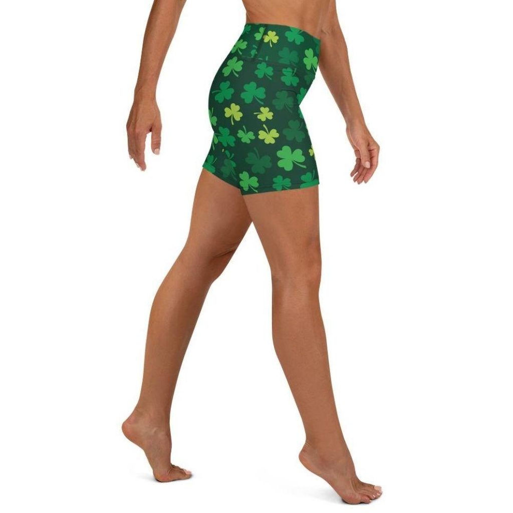 Shamrock Pattern Yoga Shorts