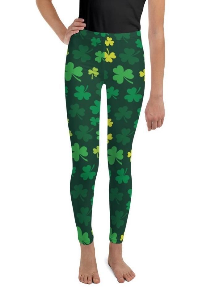 Shamrock Pattern Youth Leggings
