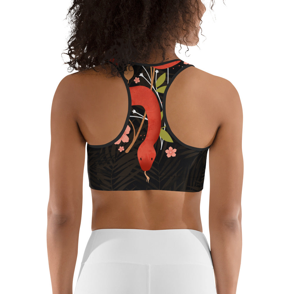 Snakes & Flowers Sports Bra