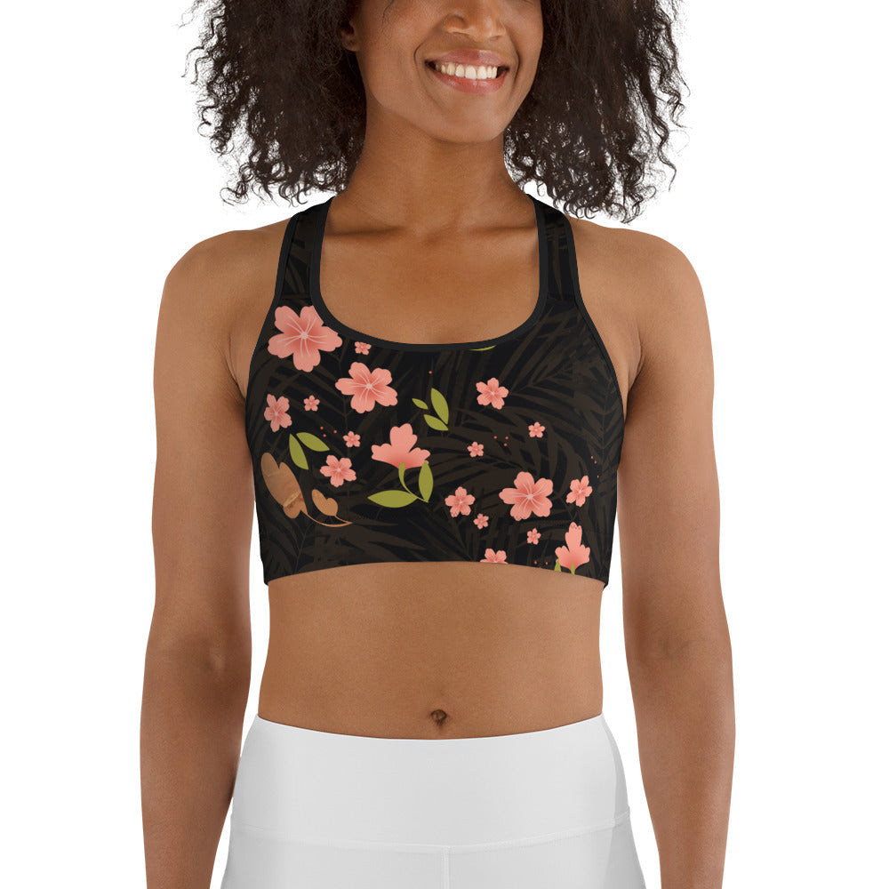 Snakes & Flowers Sports Bra