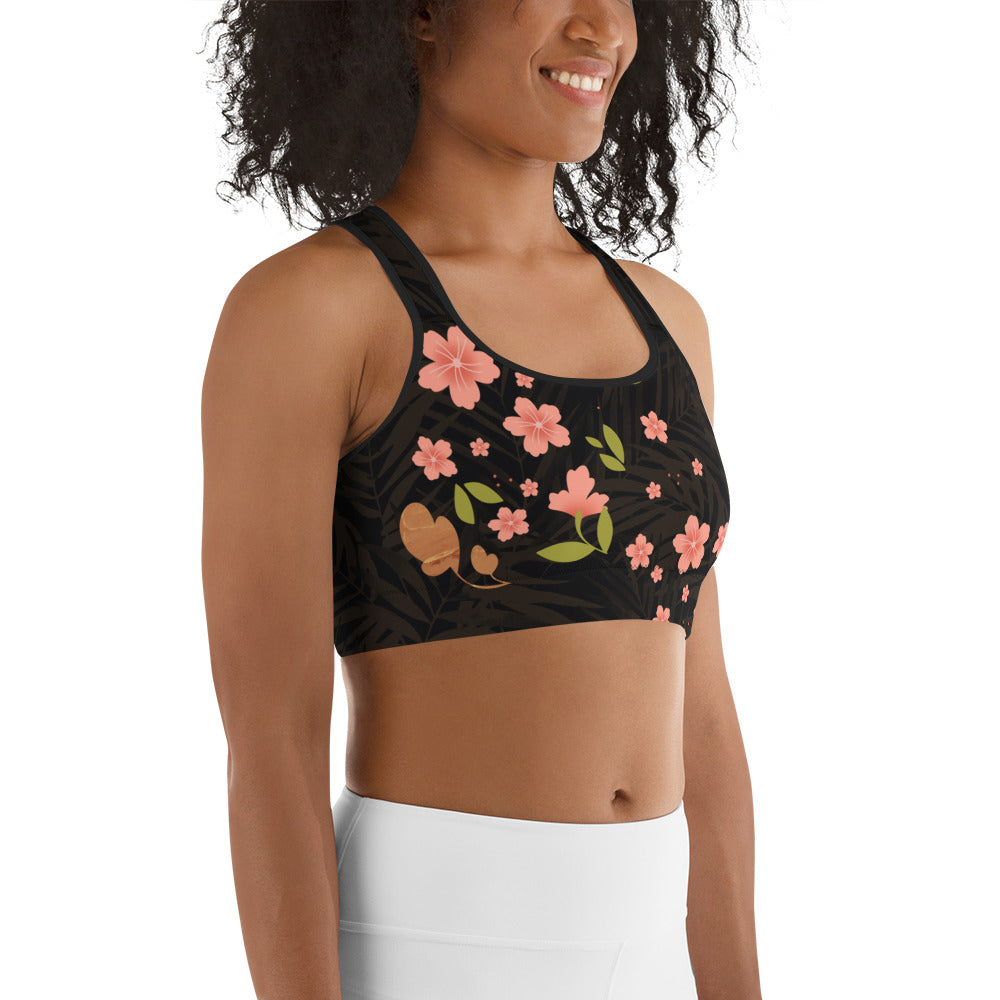 Snakes & Flowers Sports Bra