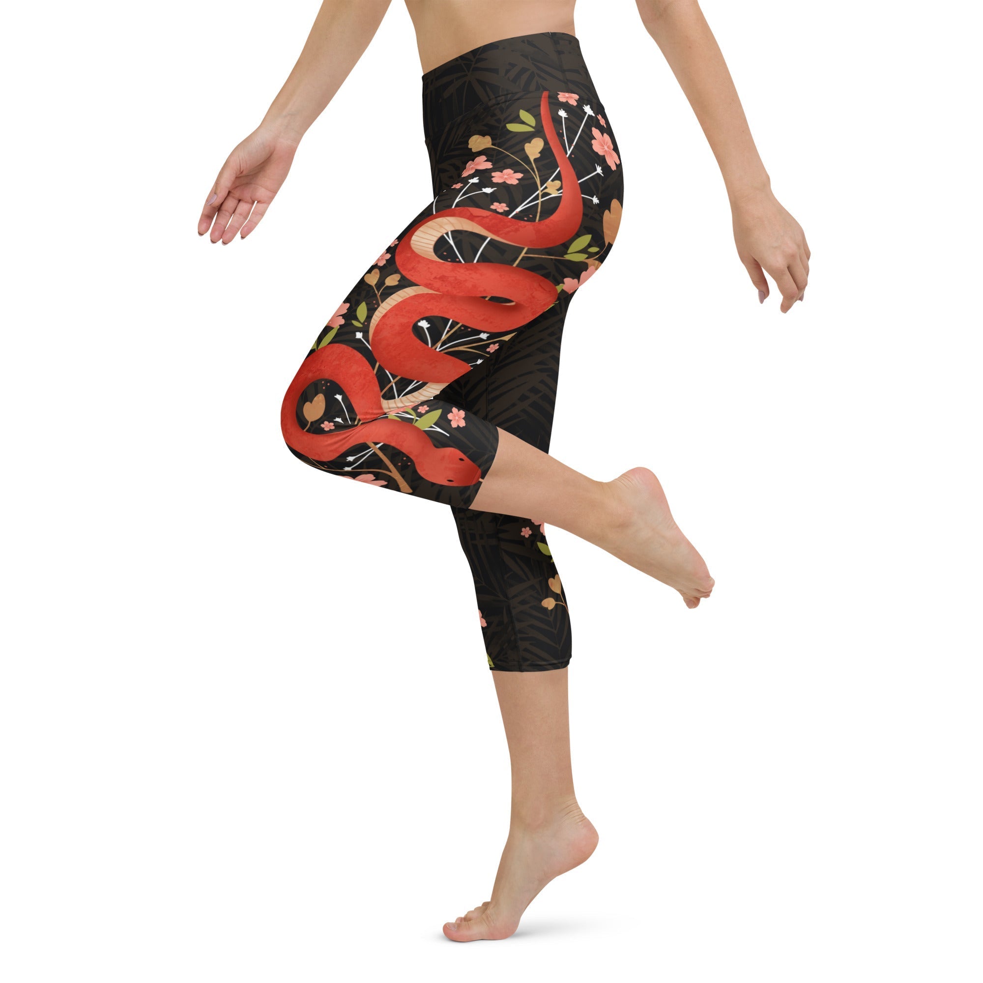 Snakes & Flowers Yoga Capris