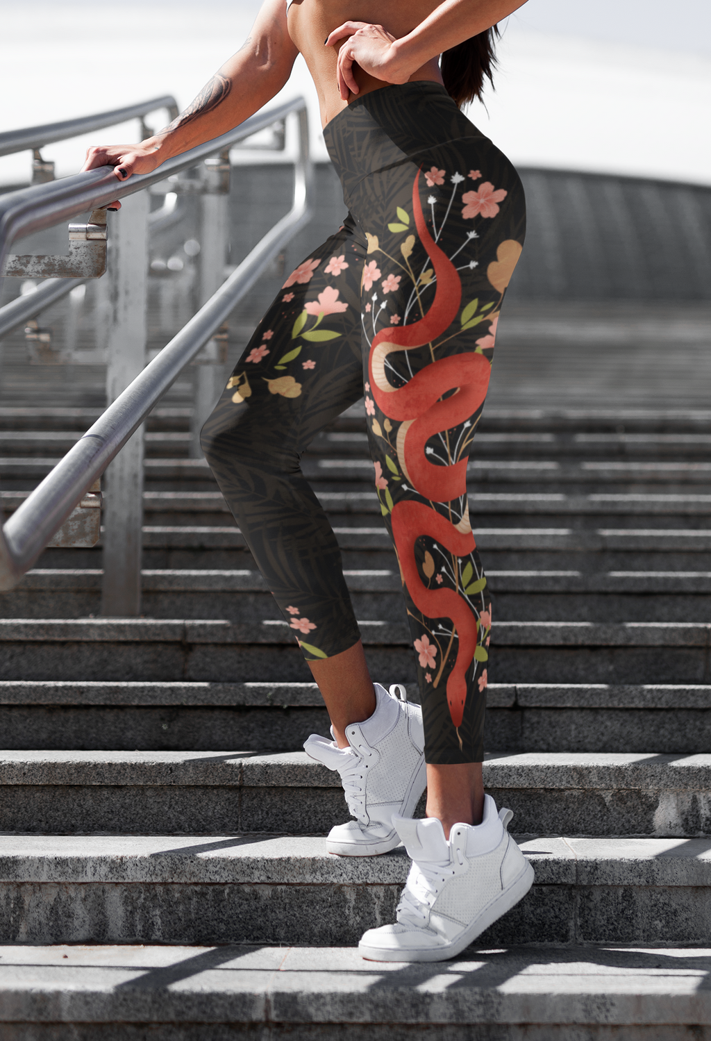 Snakes & Flowers Yoga Leggings
