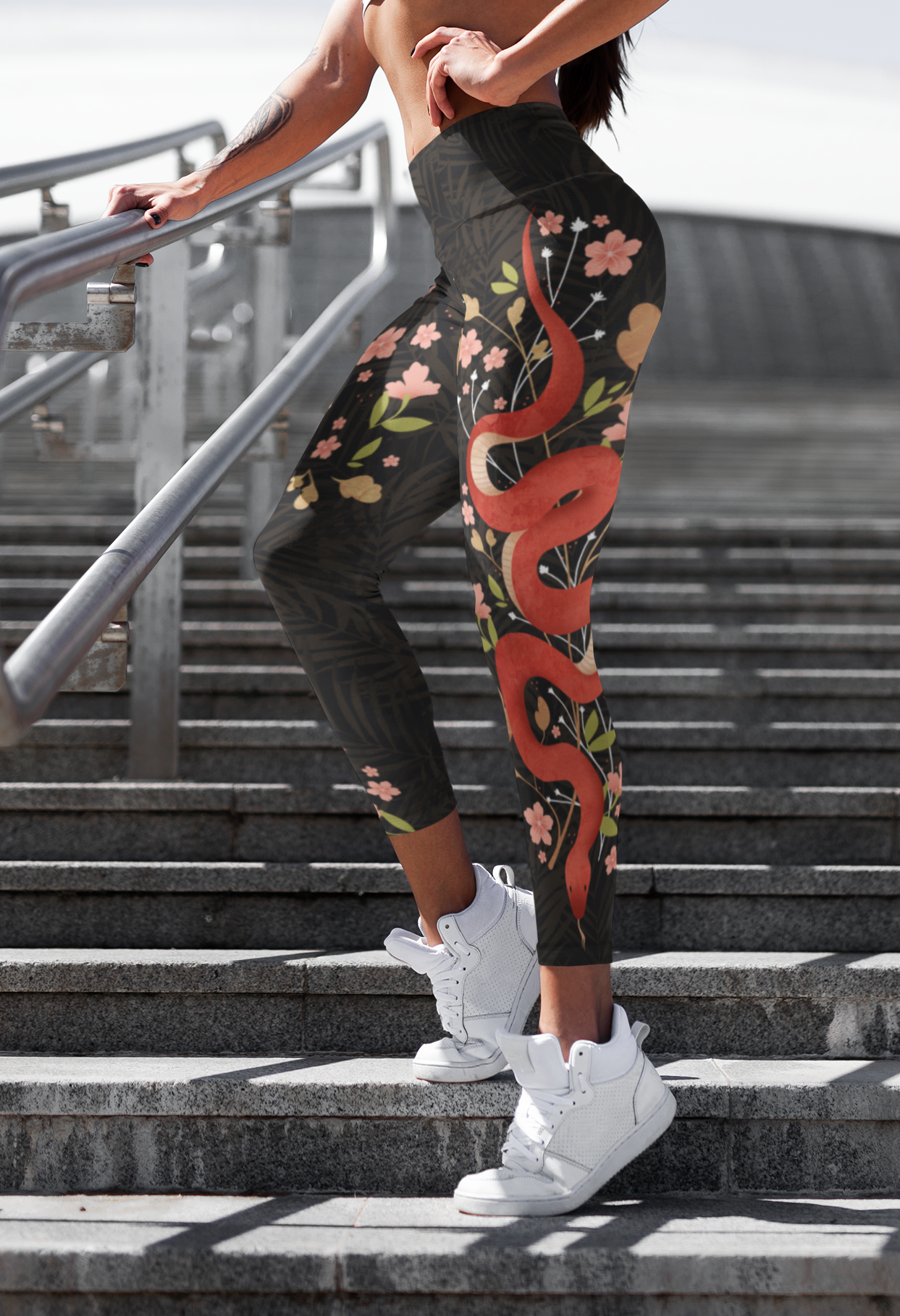 Snakes & Flowers Yoga Leggings