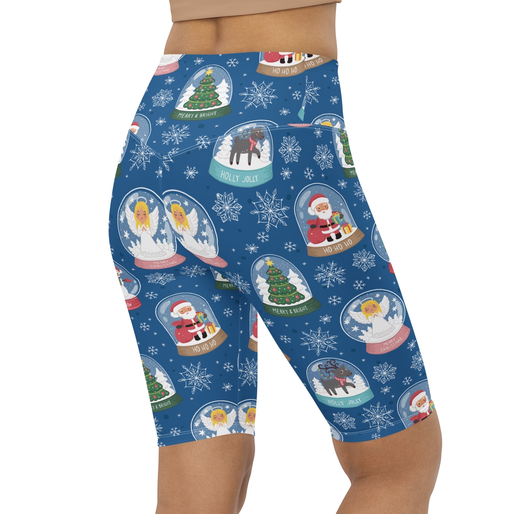 Snow Globe Pattern Biker Shorts