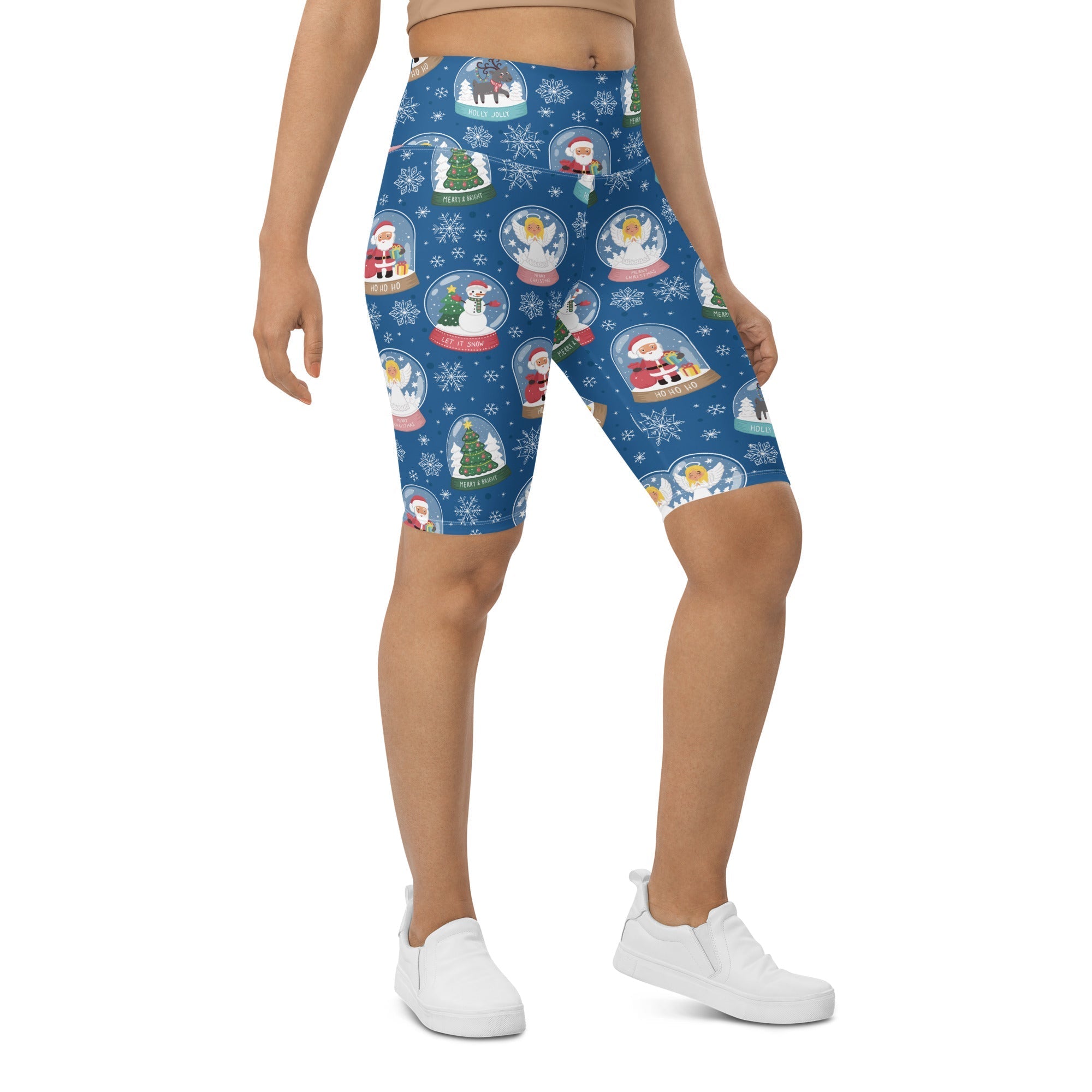 Snow Globe Pattern Biker Shorts