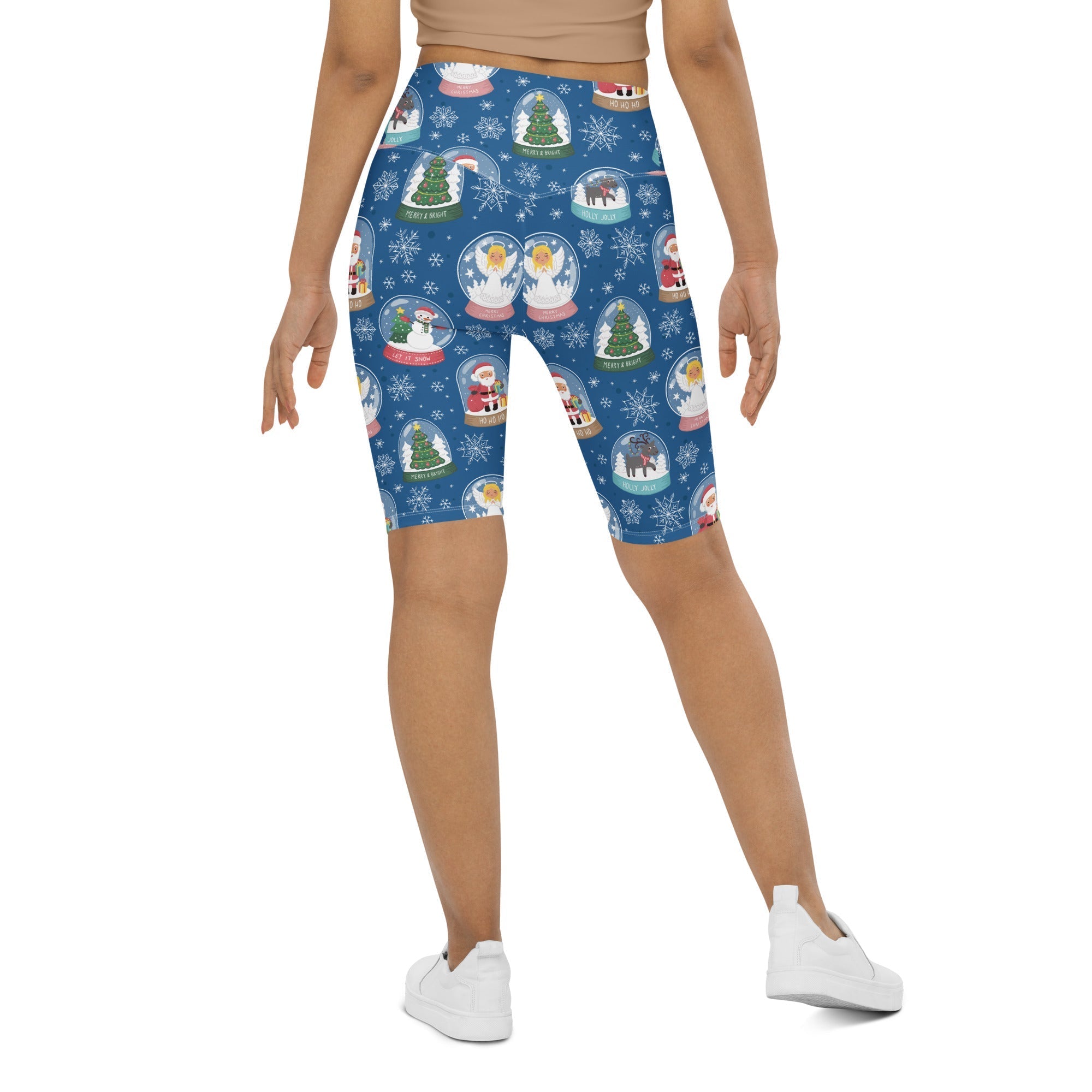 Snow Globe Pattern Biker Shorts