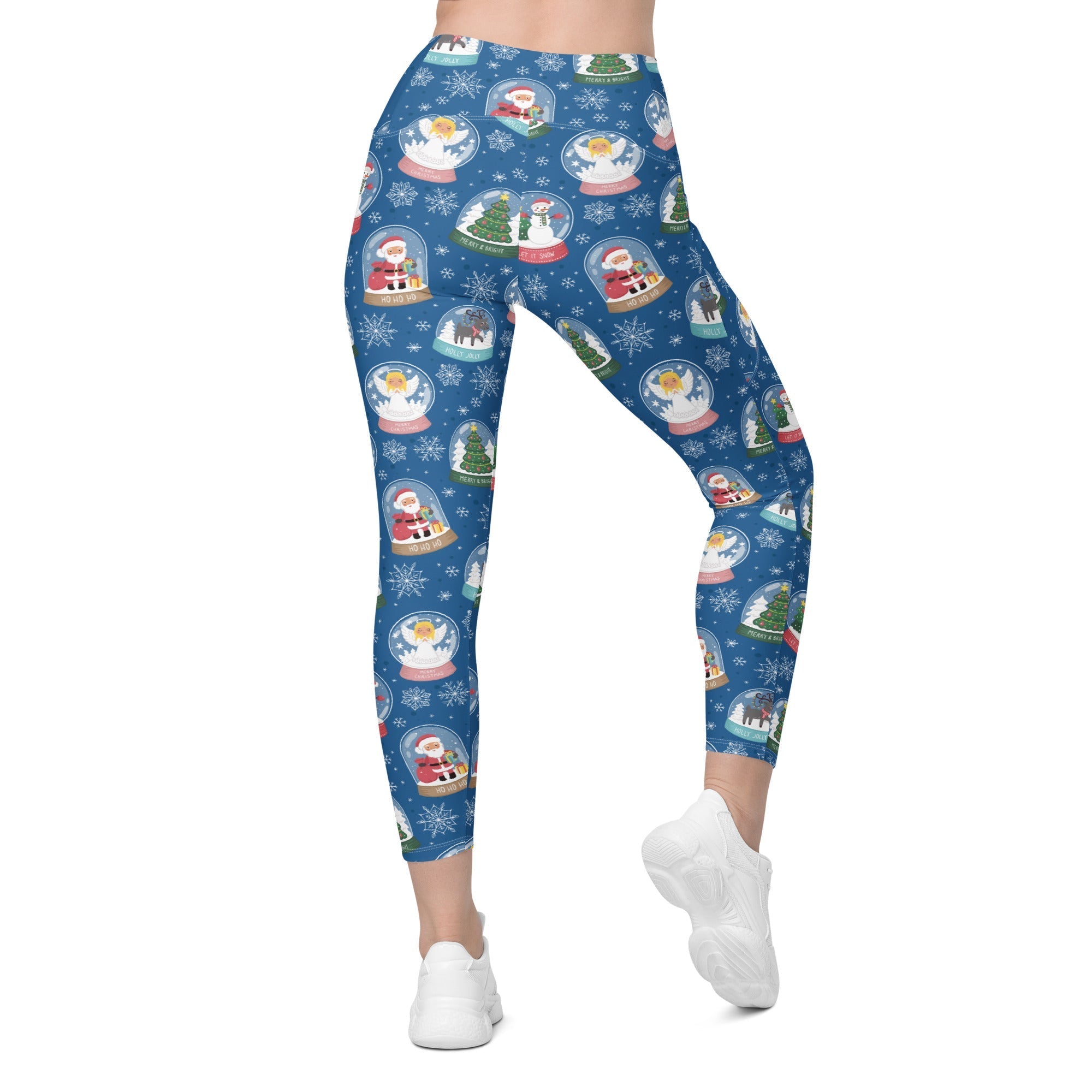 Snow Globe Pattern Leggings With Pockets