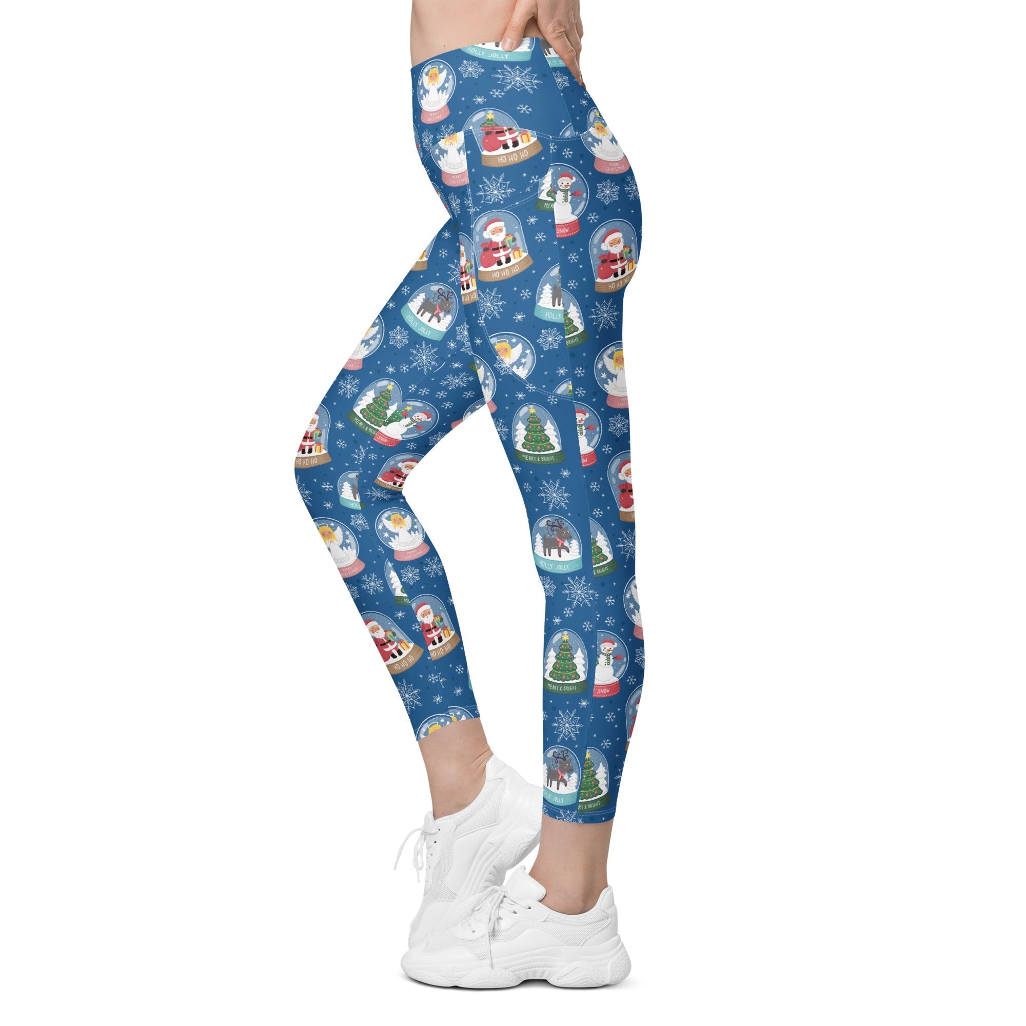 Snow Globe Pattern Leggings With Pockets