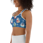 Snow Globe Pattern Sports Bra