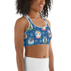 Snow Globe Pattern Sports Bra