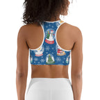 Snow Globe Pattern Sports Bra
