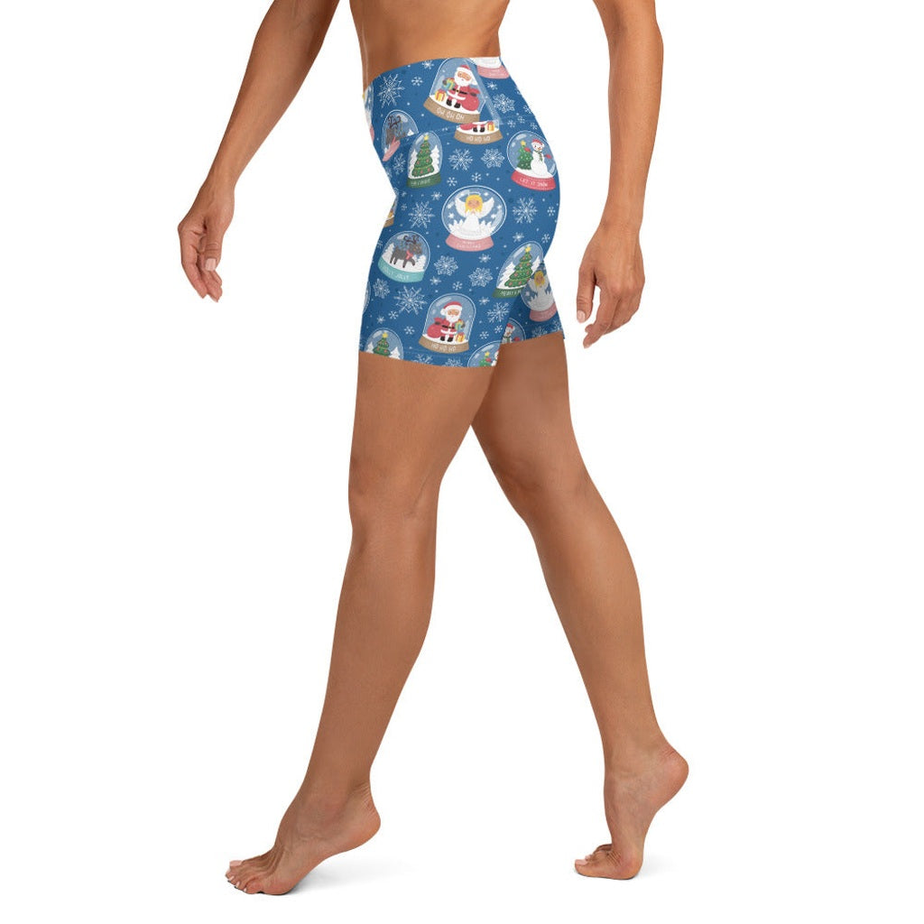 Snow Globe Pattern Yoga Shorts