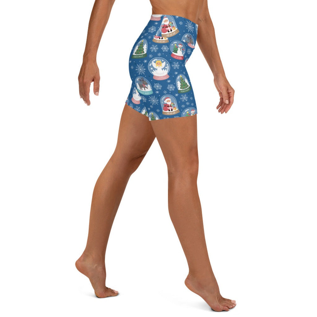 Snow Globe Pattern Yoga Shorts