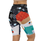 Snowy Christmas Biker Shorts