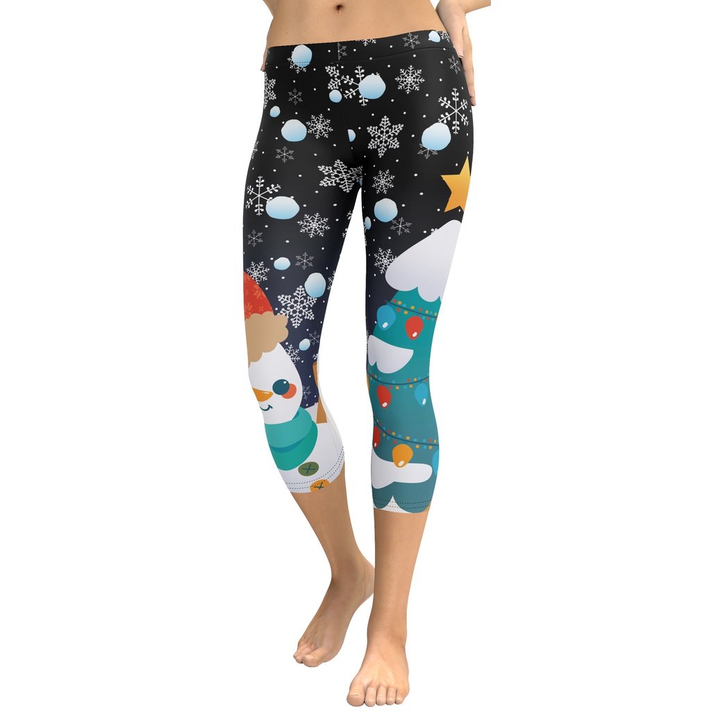 Snowy Christmas Capris
