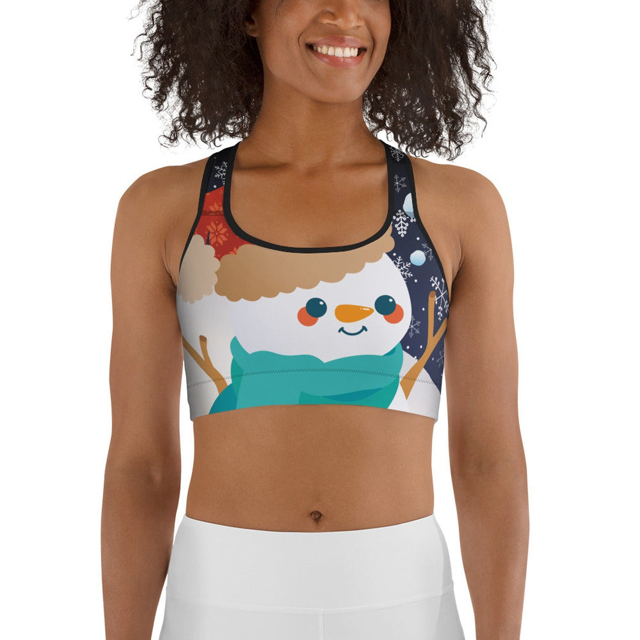 Snowy Christmas Sports Bra