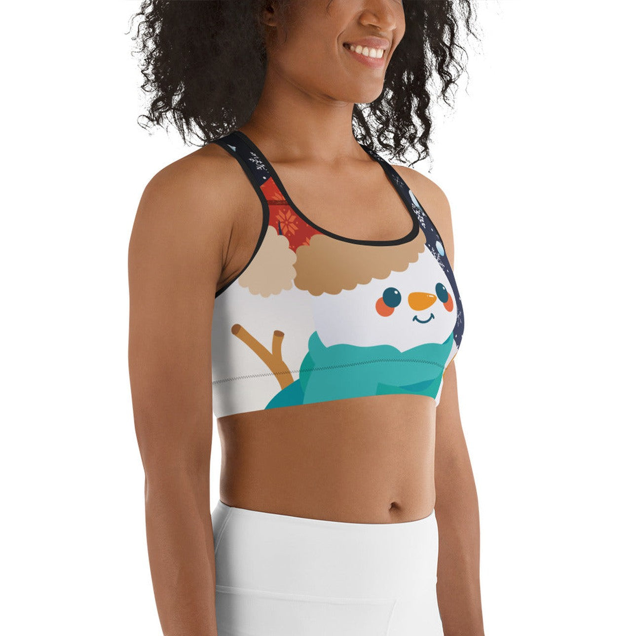 Snowy Christmas Sports Bra