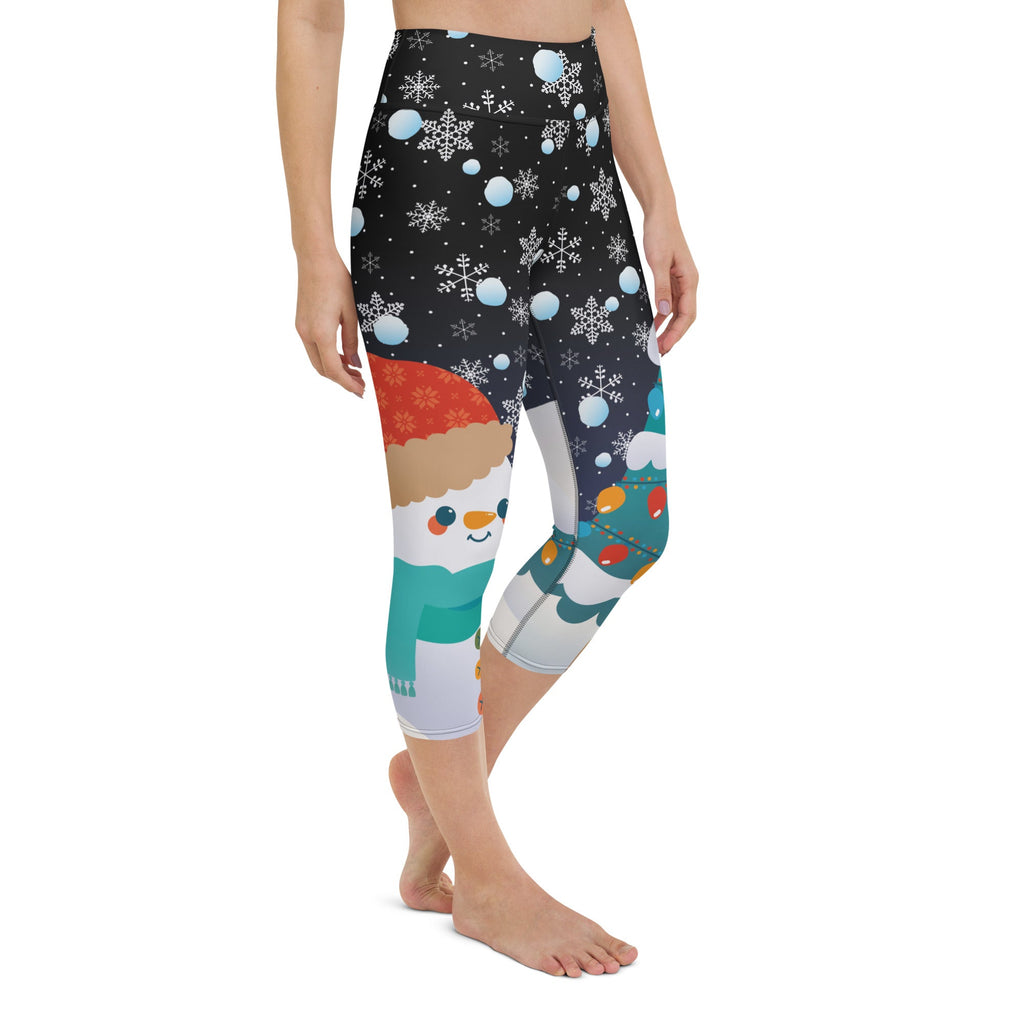 Snowy Christmas Yoga Capris