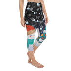 Snowy Christmas Yoga Capris